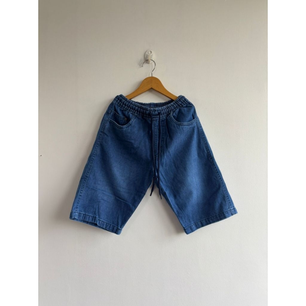 Woven Jeans Anak Original Nevada | Celana Pendek Bahan Jeans Pinggang Karet