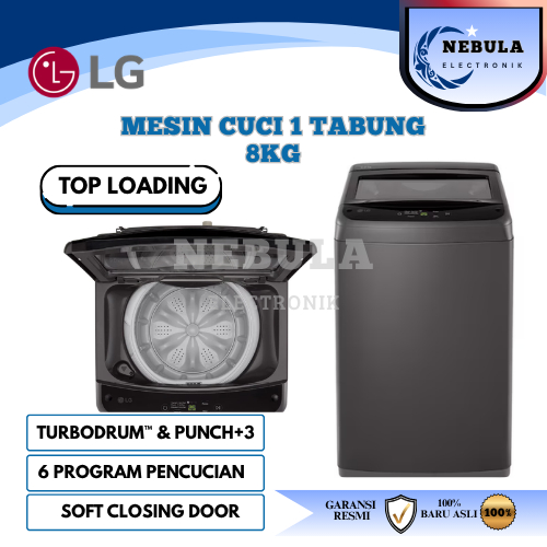 MESIN CUCI LG 8KG TOP LOADING/LG MESIN CUCI 8KG LOADING NEW SERIES
