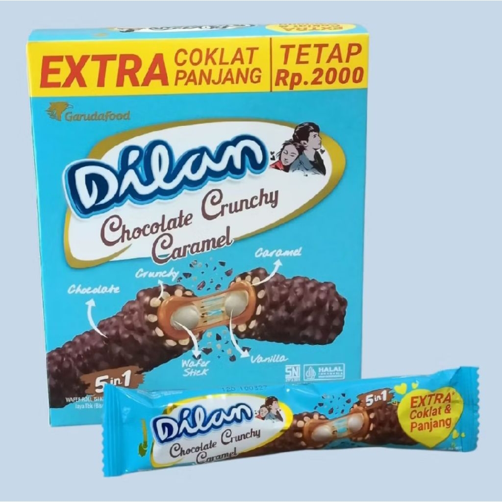 My_Genz Dilan Crunchy Choco Caramel Dan Matcha. Wafer Roll Stick Berbalut Coklat 12Pcs/Box
