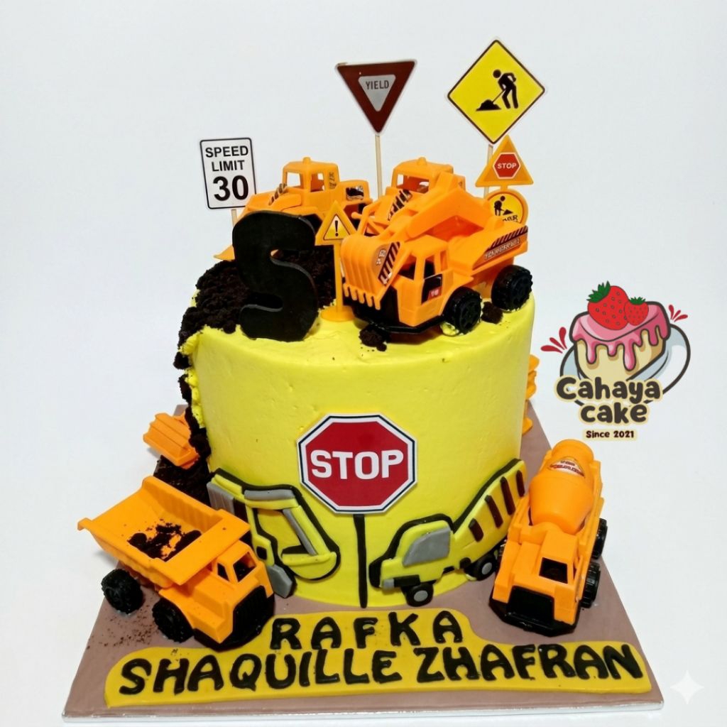 Escavator Cake Custom / Kue Ultah Anak Laki/ Kue Ulang Tahun Mobil Truck