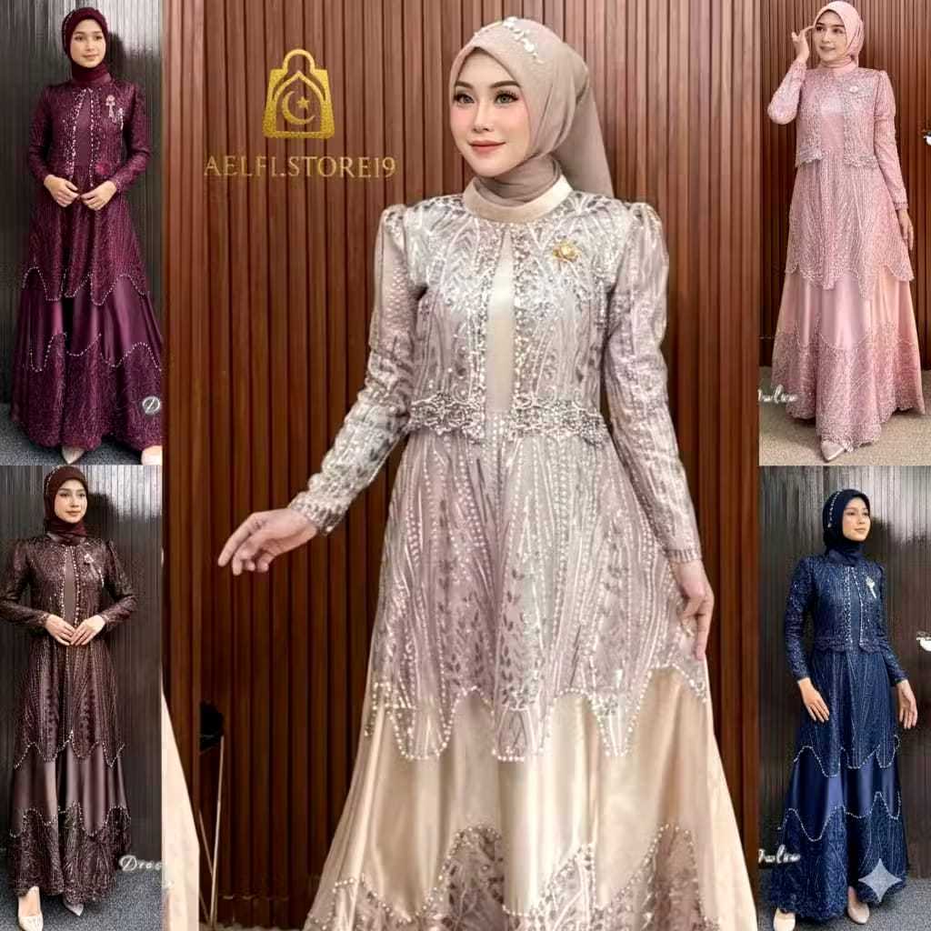 Jual Dress Velvet Mix Tile Payet