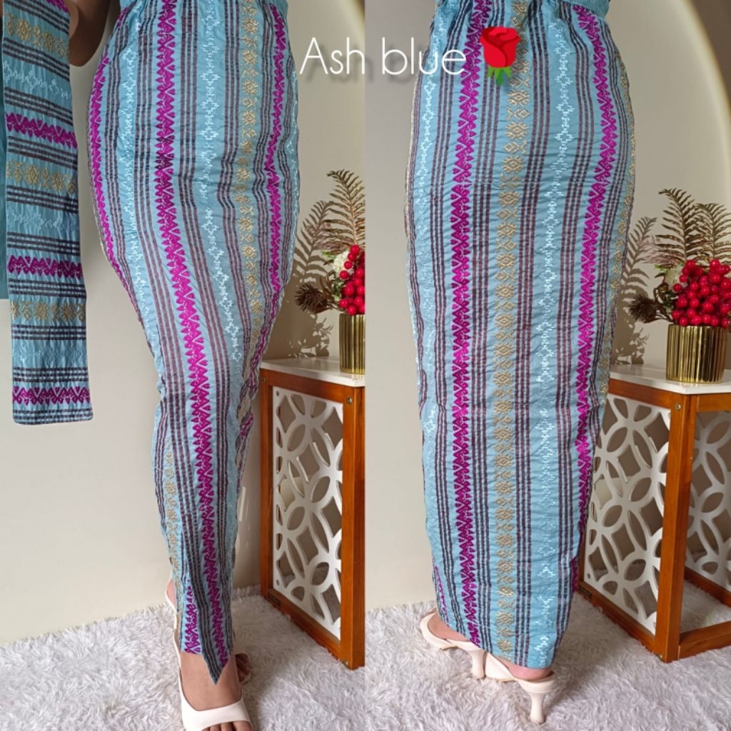 KAMEN JADI BORDIR SONGKET PREMIUM STRECH + SELENDANG / ROK BORDIR SONGKET NEGARA// KAMEN JADI