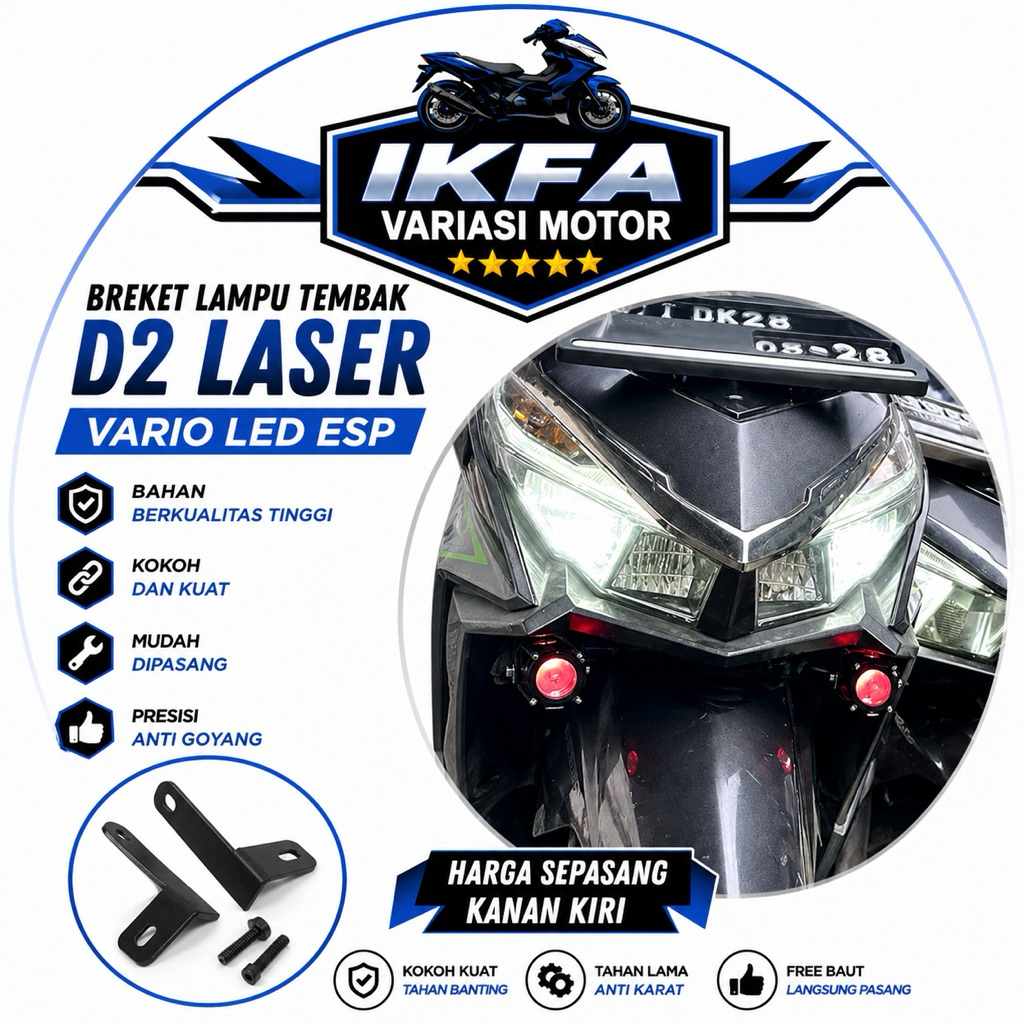 Breket Dudukan Lampu Tembak Bracket Lampu D2 Laser Vario Dudukan Lampu Tembak Kolong Vario 1225 150 