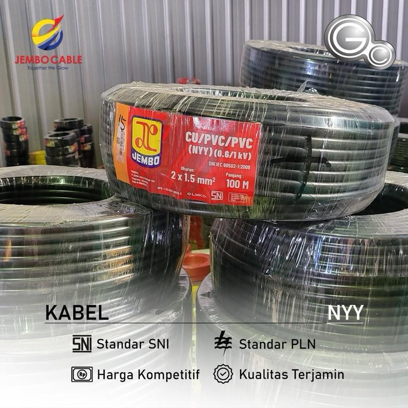 Kabel nyyhy 2x1.5 jembo / kabel jembo serabut 2x1.5