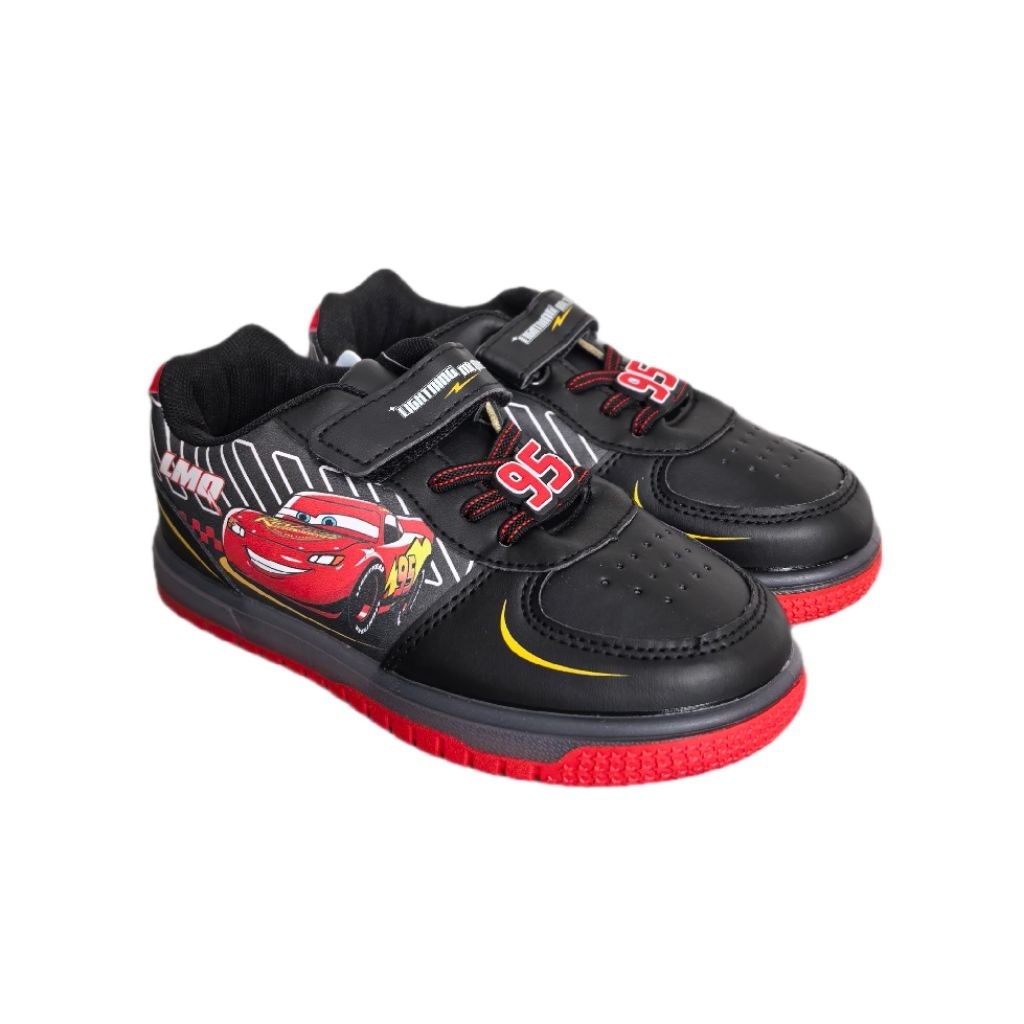 Sepatu Anak Disney Cars Lightning McQueen Rust-Eze Hitam Merah Laki Laki Sneaker Original Lavie Stuf
