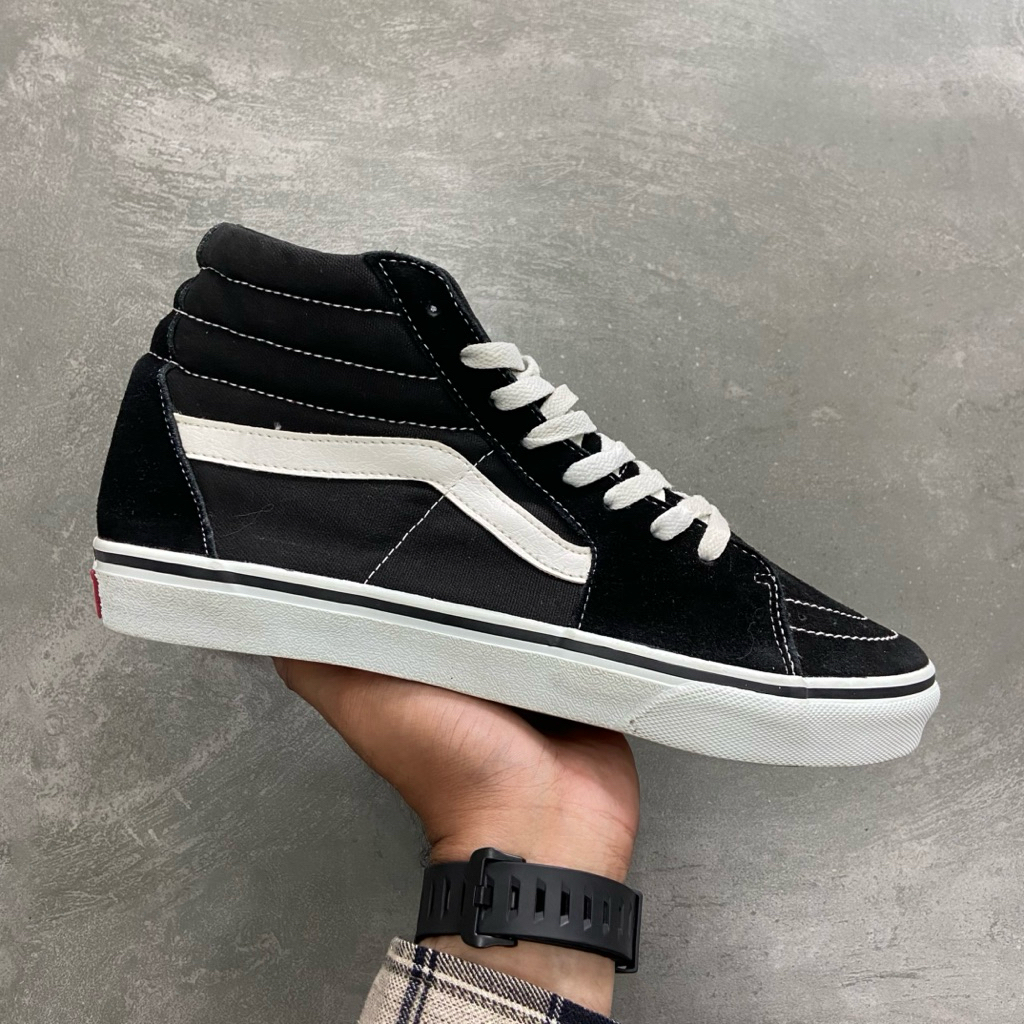 [Size 43] Vans Sk8-Hi Black White Japan Market Second Original Kondisi Mulus Nominus Like New Anggap