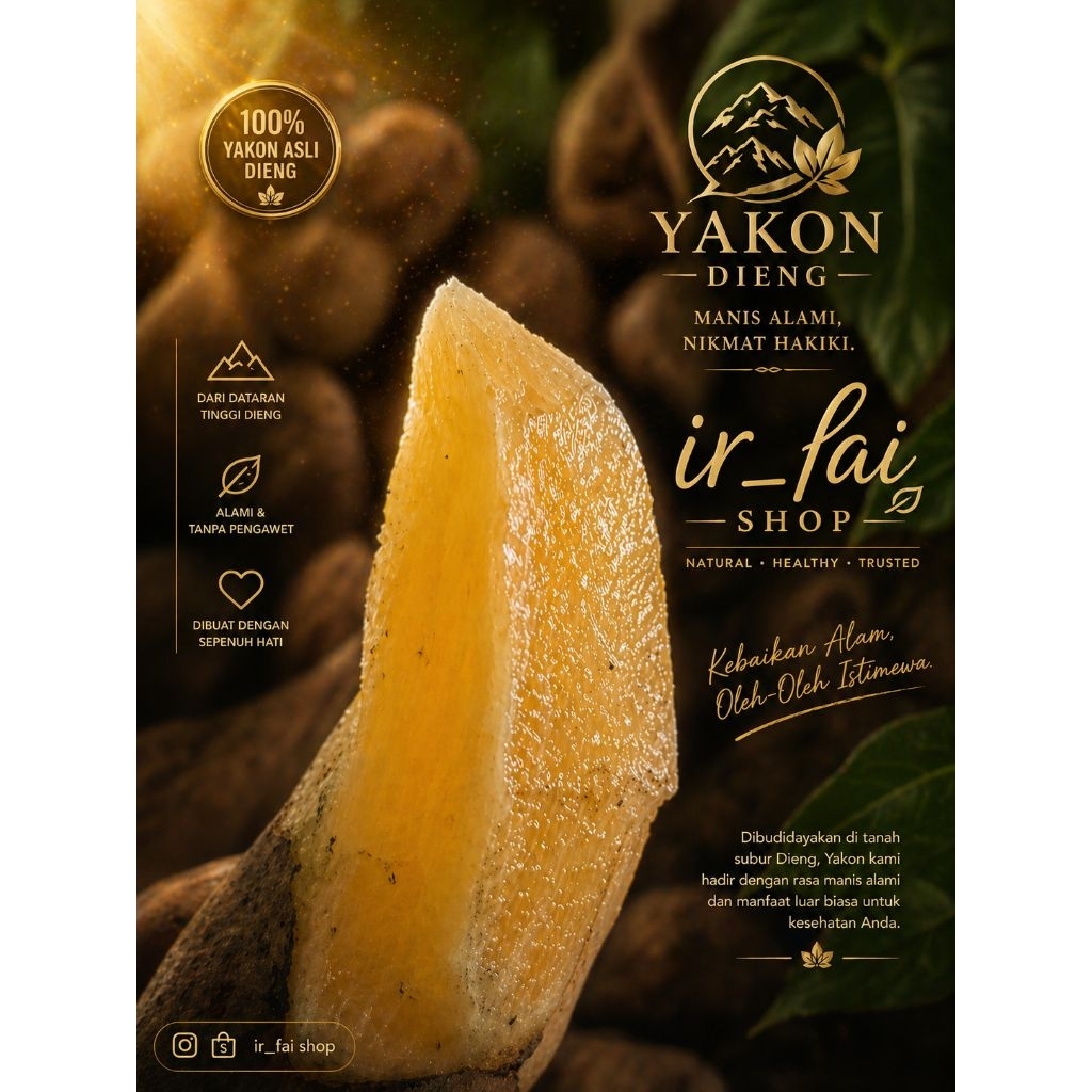 500 gr ubi yakon fresh grad C isi 4-6 , asli wonosobo 100% original langsung makan tanpa direbus