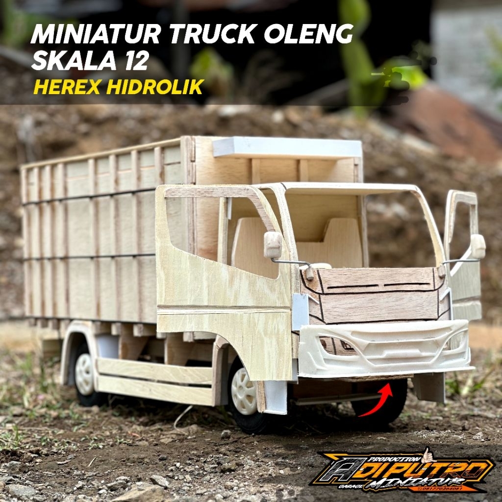 MINIATUR TRUCK OLENG SKALA 12 (P57,T26,L19) MODEL CANTER HEREX BEMPER HIDROLIK
