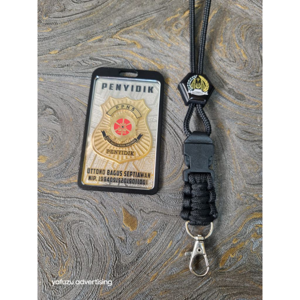 lencana plat id card lanyard holder custom logo kejaksaan bpn tni polri polisi militer sipil pns bnn