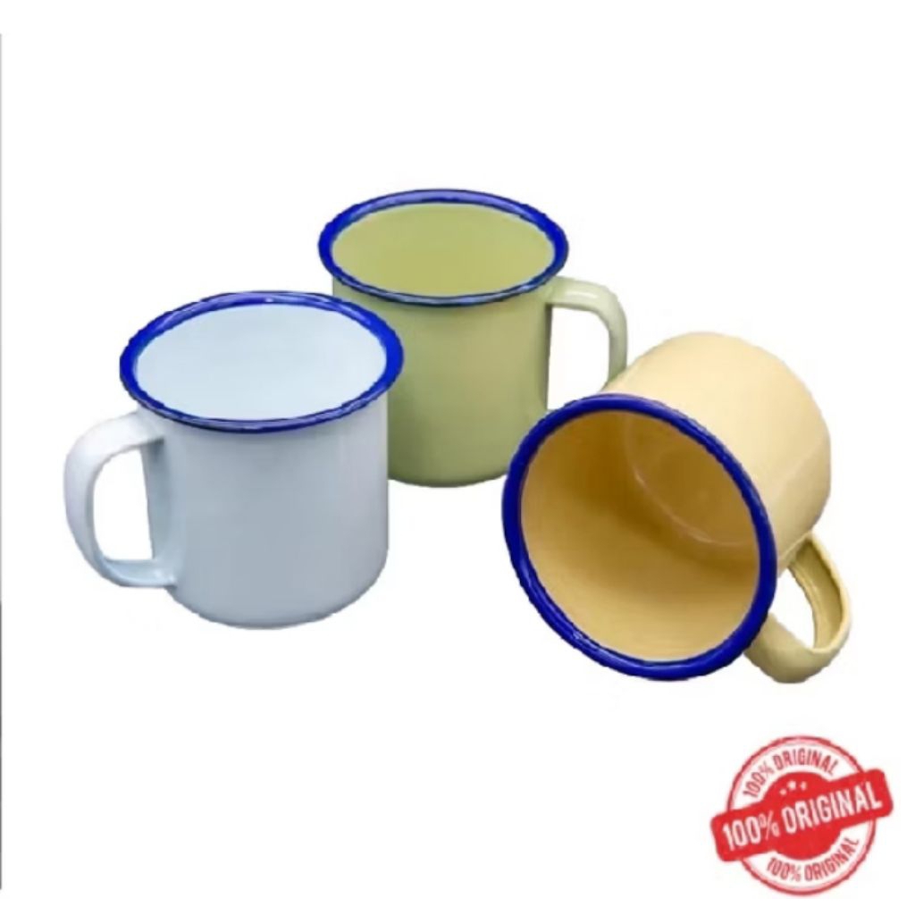 1 Buah Gelas Mug Cangkir Kecil Enamel Seng Kaleng Blirik Blurik Jadul polos Gelas Seng Gelas Enamel 