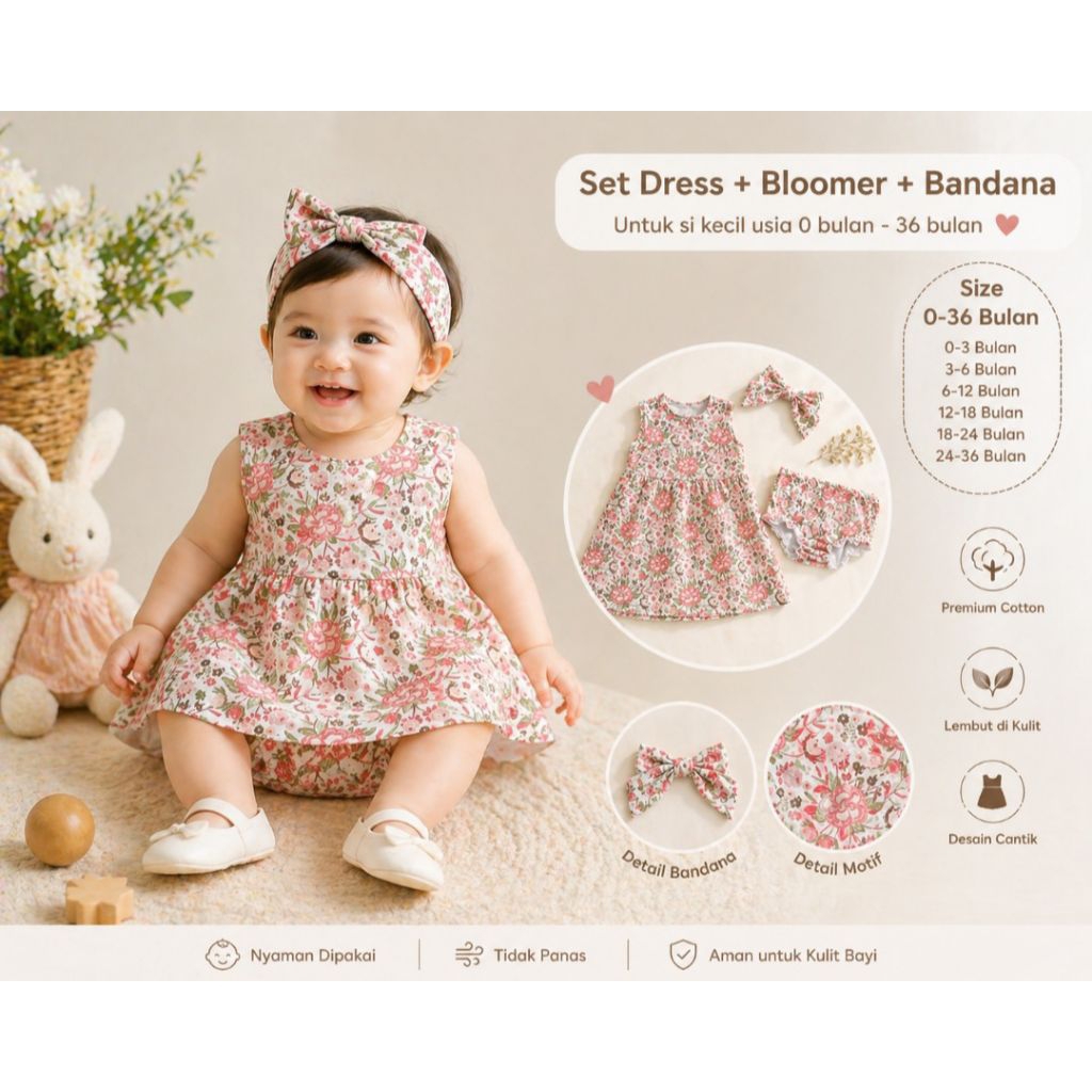 Set Dress Baby 0-36 bulan