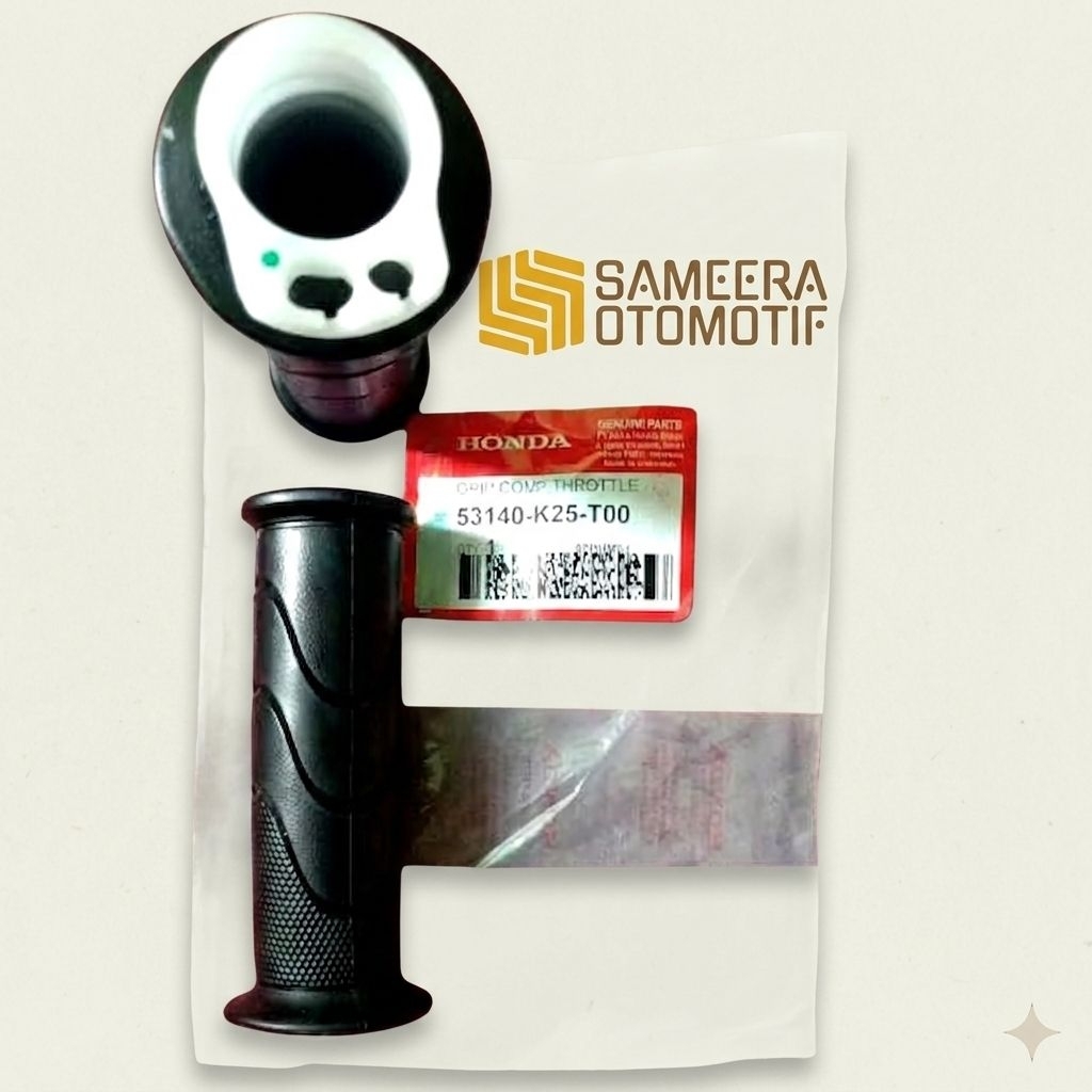 Grip Tangan dan Pipa Gas Motor Honda Beat & Vario - Karet Anti-Slip, Presisi, Hitam