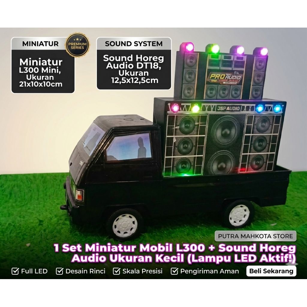 1 Set Mainan Miniatur Mobil Pickup L300 + Sound Horeg Audio Ukuran Mini/ Paket Lengkap L300 Ukuran K