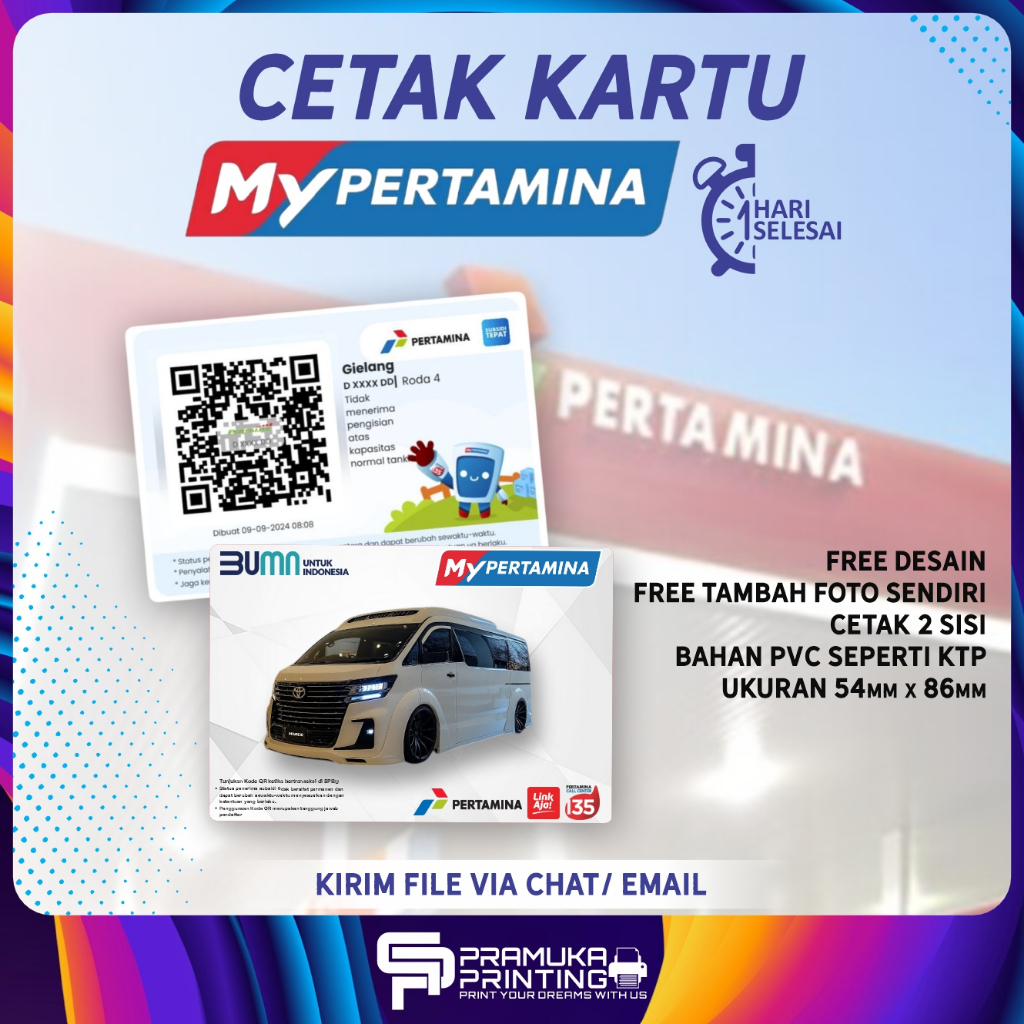 CETAK KARTU MY PERTAMINA CETAK BARCODE BENSIN SOLAR