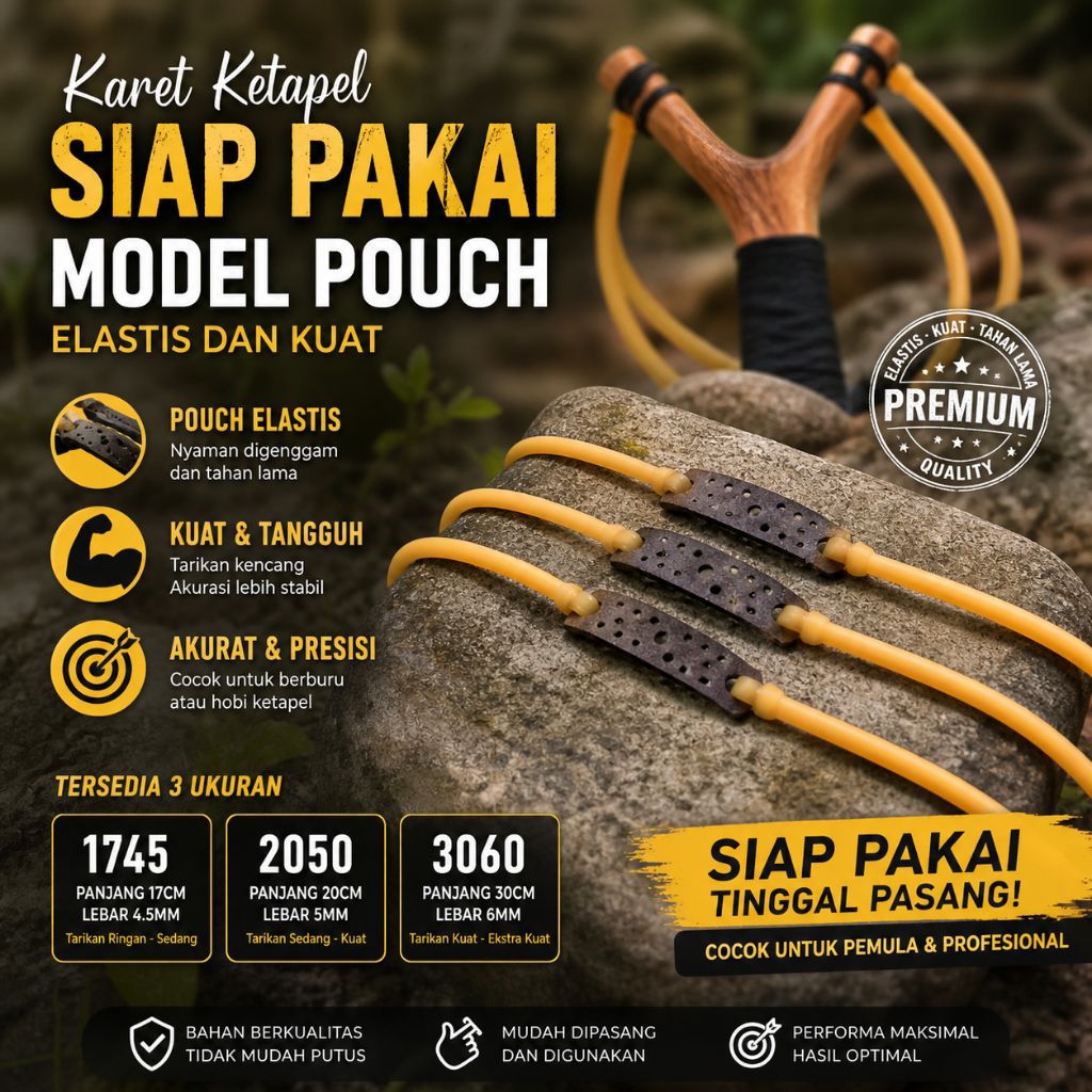 karet ketapel tube siap pakai model pouch elastis dan kuat