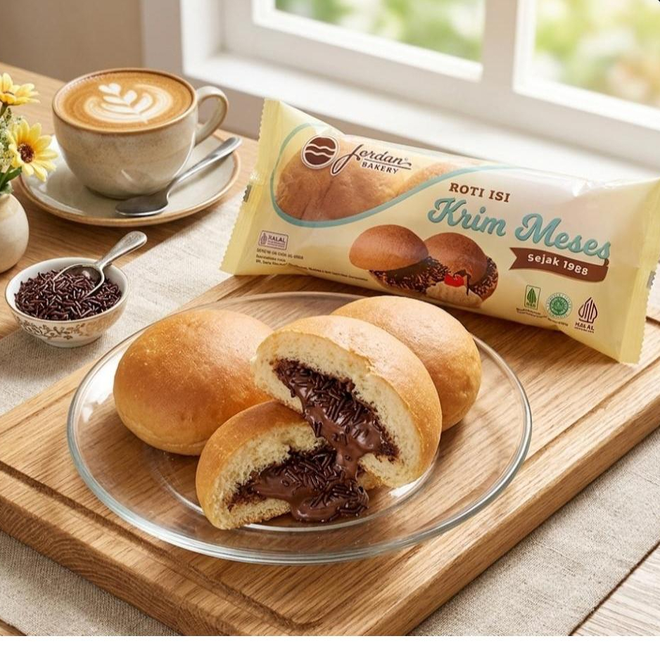 Roti Krim Mesis Loss Jordan Bakery  - 5pcs per Pack, Krim Meses Lembut, Rasa Lezat, Higienis
