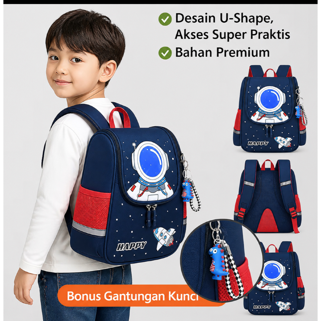 [Ransel Jepang] Ransel Unicorn Tas Sekolah Astronot Backpack Kucing Lucu Ransel Anti Air