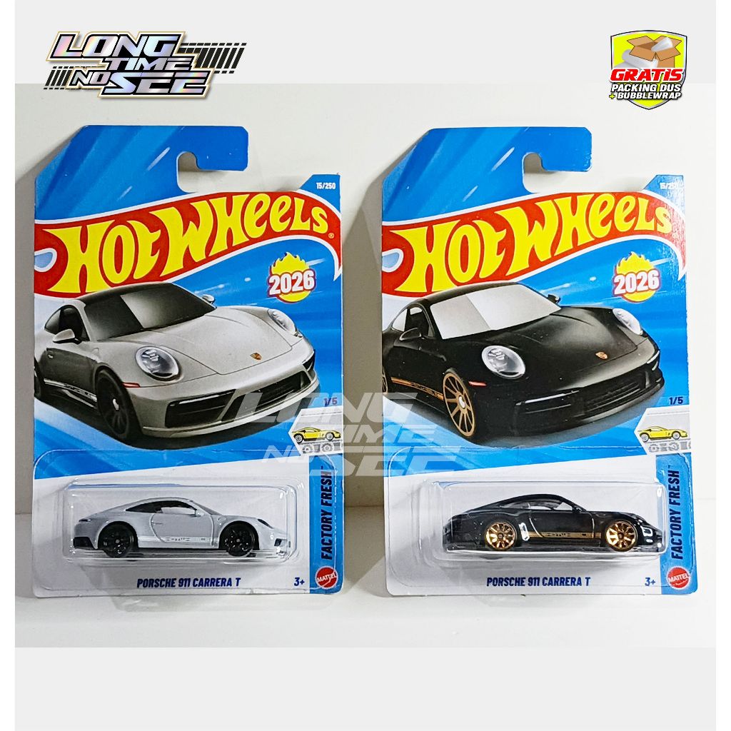 Hot Wheels Porsche 911 Carrera T Gray & Black