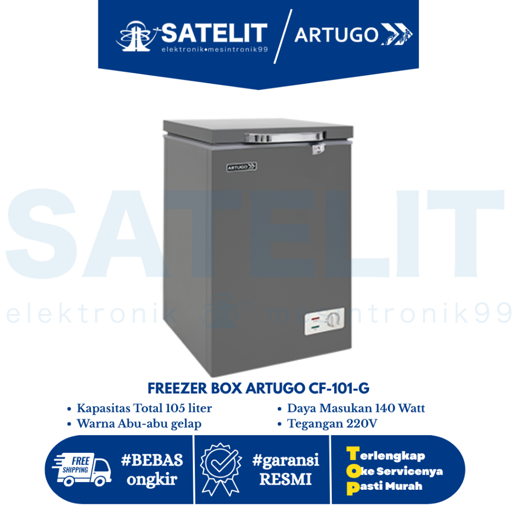 ARTUGO CF-101-G Chest Freezer 100L Pintu Kaca - Freezer Box 100 Liter Original