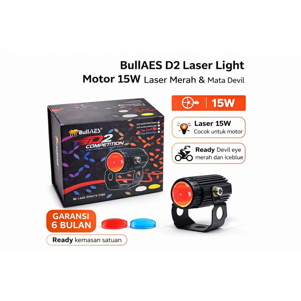 Bullaes D2 15 W Bullaes Original Lampu Tembak Laser