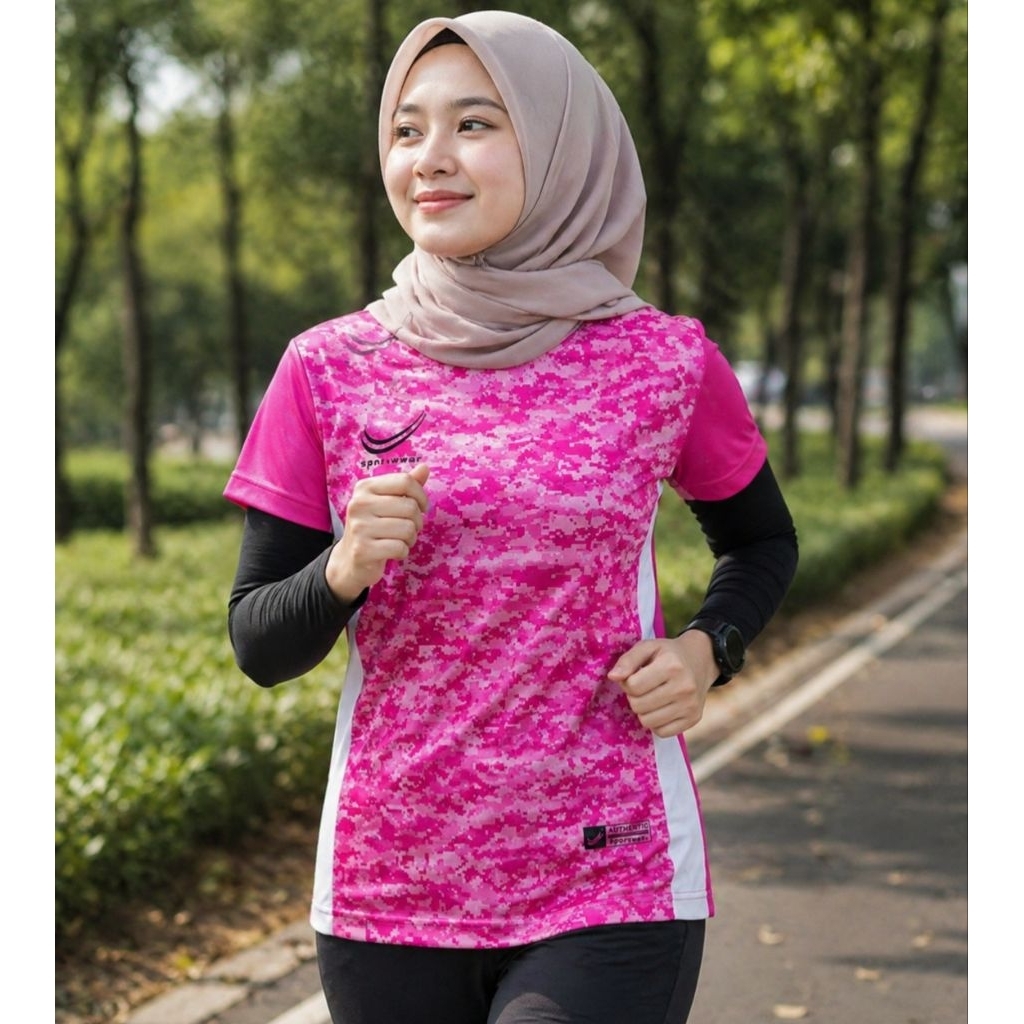 kaos senam wanita remaja dewasa baju senam aerobik wanita Jersey senam futsal volly wanita perempuan