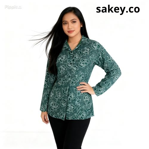 Seragam batik pkk nasional terbaru full furing seragam batik pkk hijau toska baju batik pkk nasional