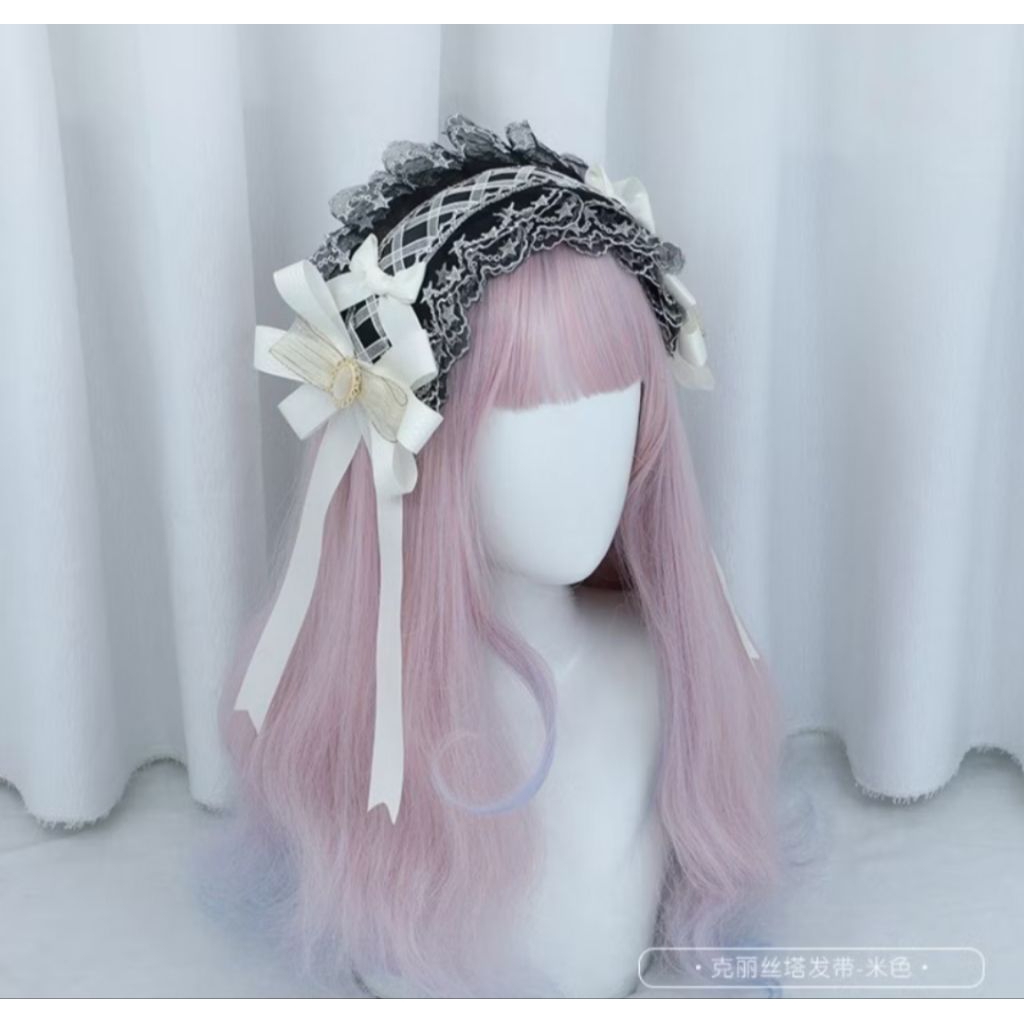 LOLITA (PITA PUTIH) HEADBAND bodyline lolita kawaii cute princess doll pink cute Japanese jiraikei g