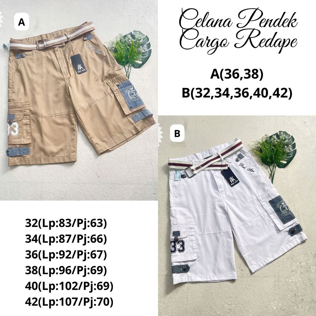CELANA PENDEK CARGO RED APE