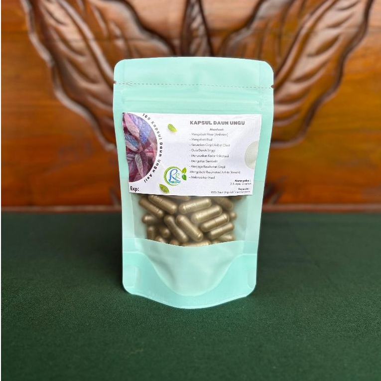 100 Kapsul Daun Ungu Herbal Asli Ampuh Mengatasi Ambeien