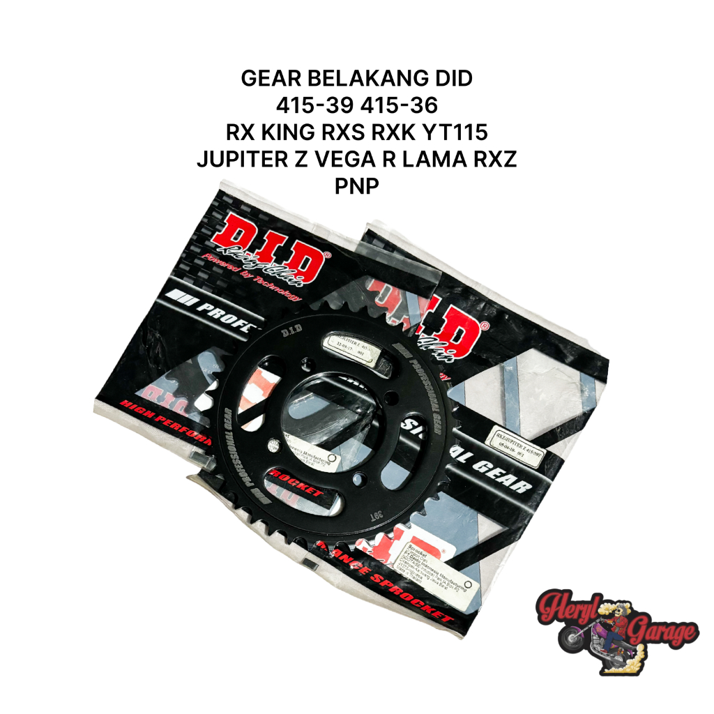 GIR GEAR BELAKANG DID 415-39 415-36 RX KING RXS RXK YT115 JUPITER Z VEGA R LAMA RXZ PNP