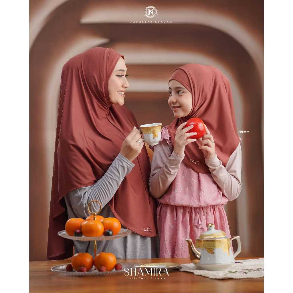 Daffi Hijab Nadheera Hijab Bergo Anak Shamira Instan KIds Soft Pad Nadheera Luxury
