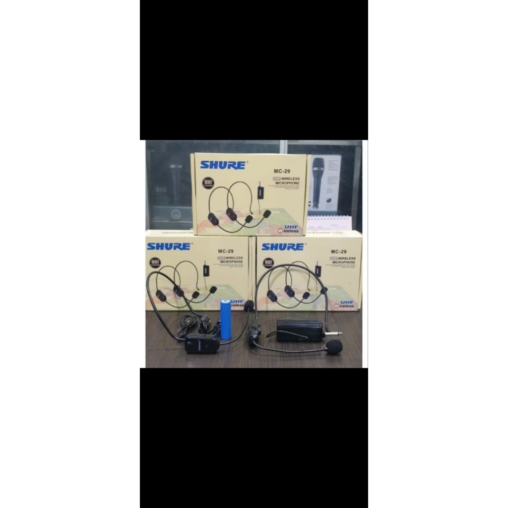 mic wireless shure MC 29/MC29/MC-29 mic wireless shure headset