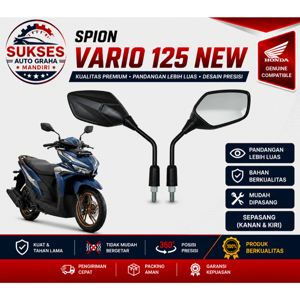 SPION MOTOR HONDA VARIO 125 2023 KERETA KACA SPION SEPASANG