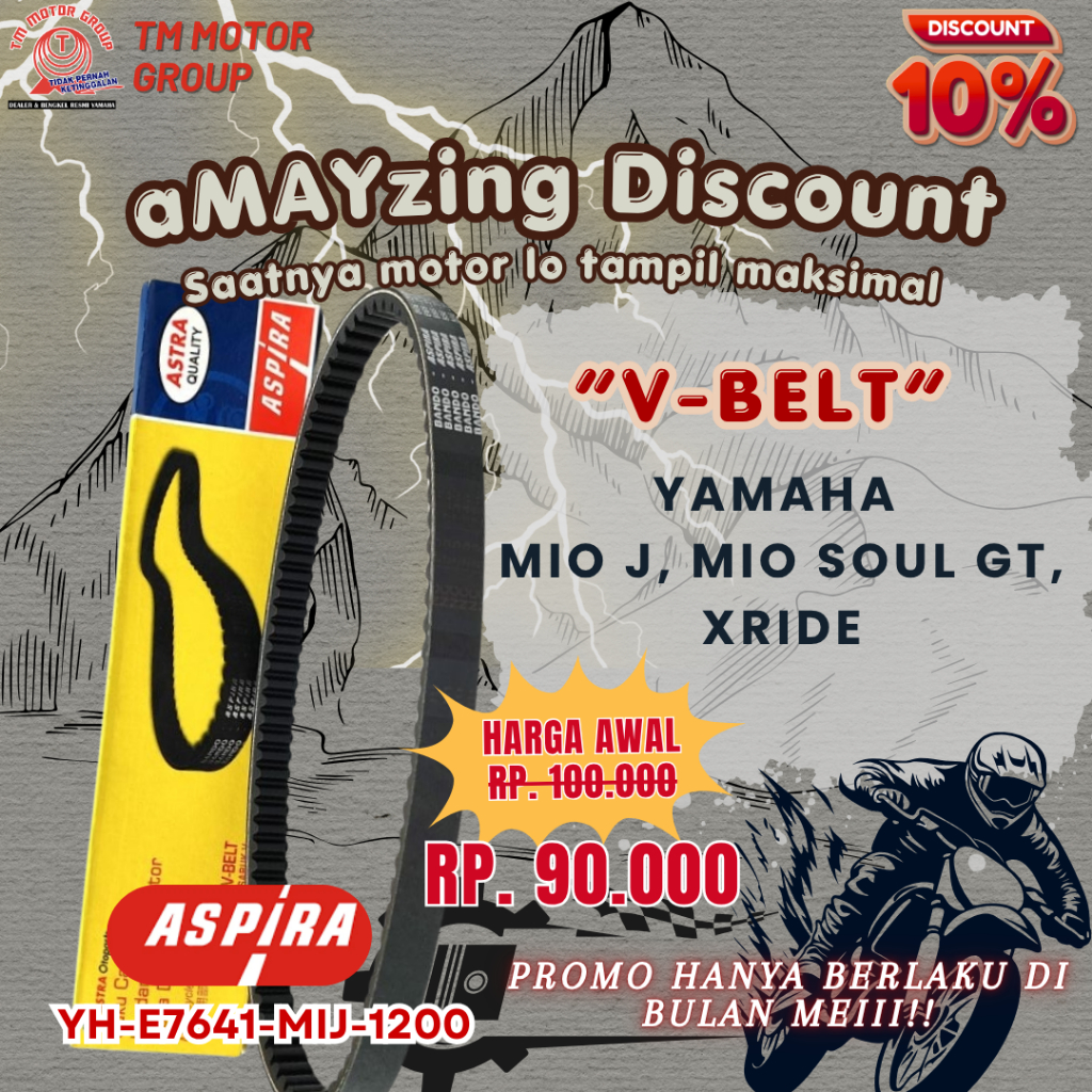 V-BELT/VANBELT YAMAHA MIO J, MIO SOUL GT, XRIDE ORIGINAL ASPIRA