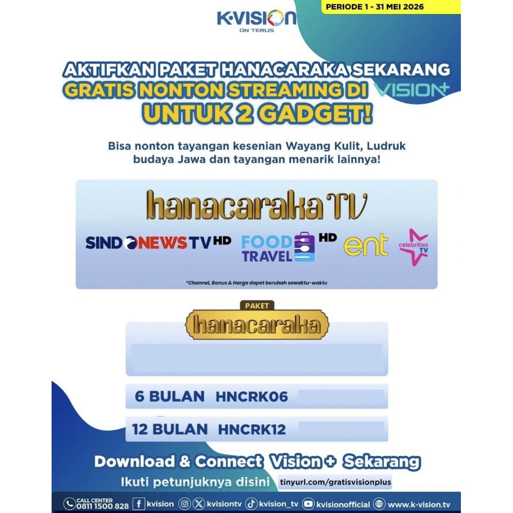 Voucher Paket KVision Hanacaraka K-Vision