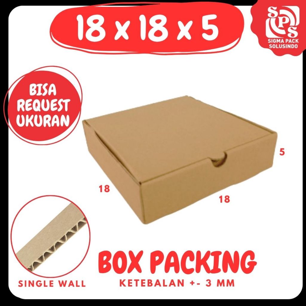 Kardus 18x18x5 LD Box Pizza Packing Minyak Wangi Madu box 18x18x5 zigma pack