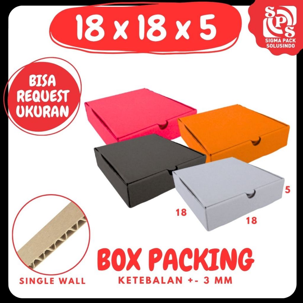Box 18x18x5 LD Kardus 18x18x5 LD Dus Pizza 18x18x5 LD Kotak Packing Hampers Zigma Pack