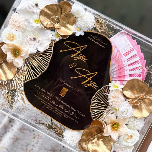 Free Packing Kayu  Mahar Akrilik Mahar Murah Mahar Nikah Mahar Pernikahan Mahar Transparan