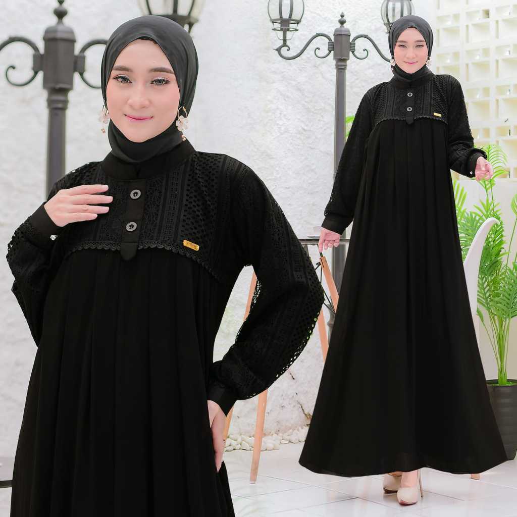 DRESS GAMIS CERUTY BABYDOLL MIX BRUKAT RENDA MODEL RENDA DADA