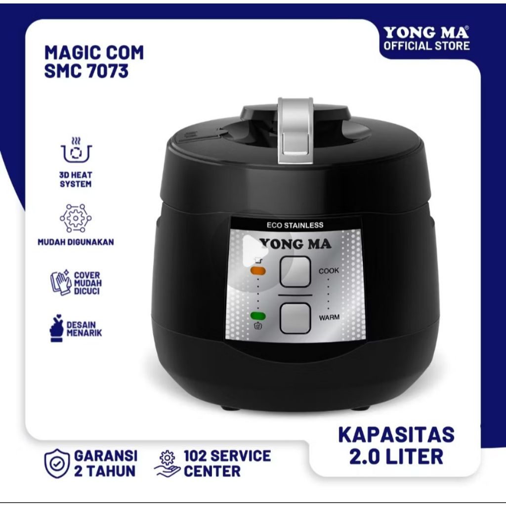 Magic Com YongMa SMC 7073 / Rice Cooker Yong Ma Stainless Steel 2 L - smc-7073