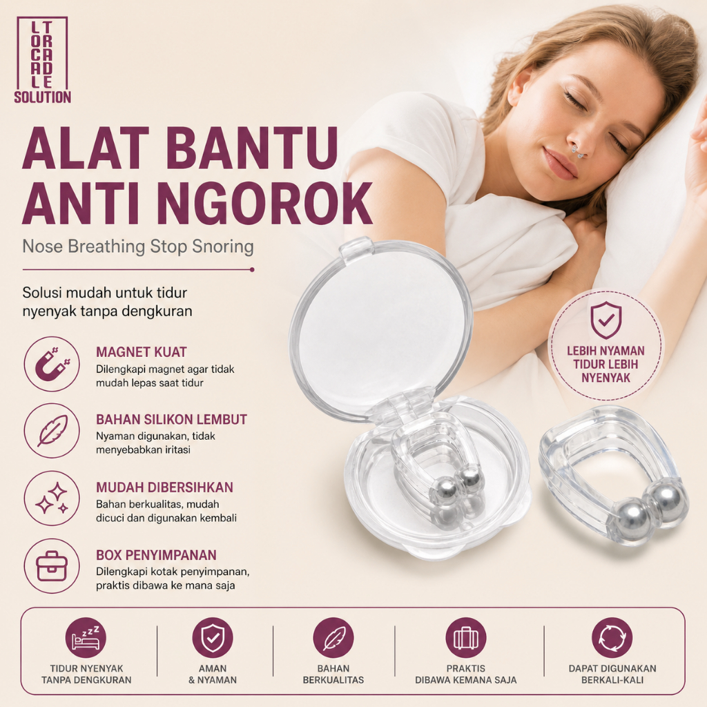 Alat Anti Ngorok Penghilang Dengkur Stop Snoring Magnetic Solusi Saat Tidur Agar Tidak Mendengkur