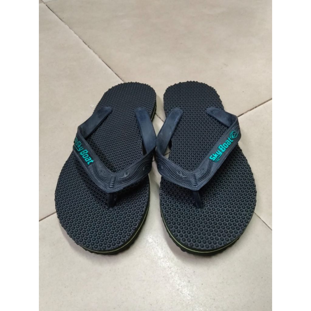 sandal jepit sky boat duri hitam/sendal sky boat duri hitam