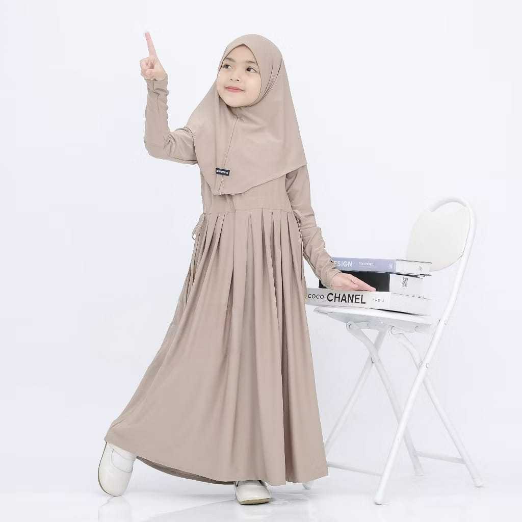 Gamis Abaya anak set hijab jersey premium