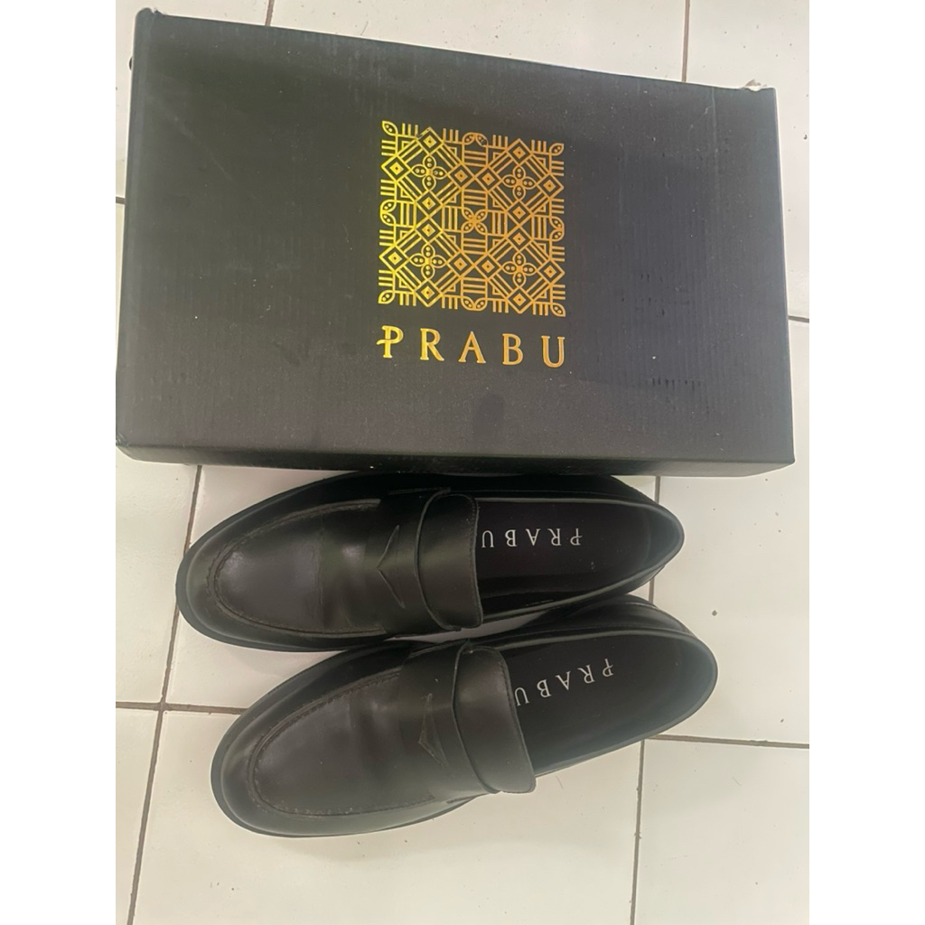 Prabu - Sepatu Kulit Slip On Pria Hitam