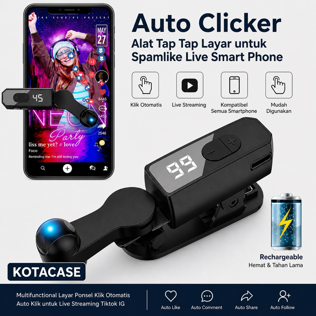 Auto Clicker Alat Tap Tap Layar kekinian untuk spamlike for Smart Phone Multifunctional Layar Ponsel