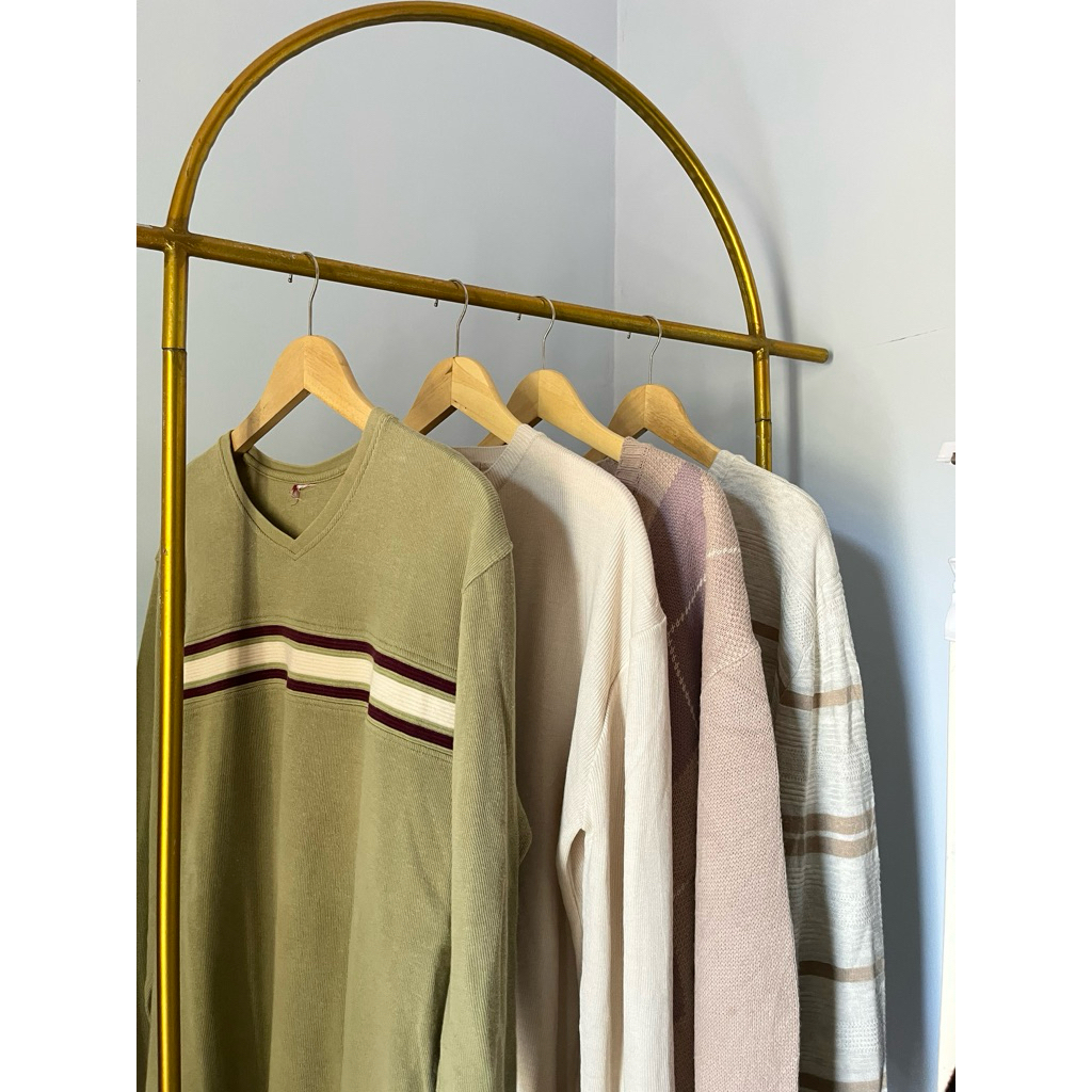 Sweater Crewneck Pria Earth Tone Series