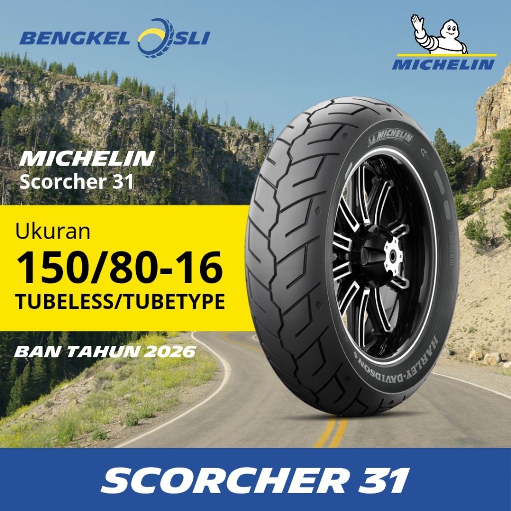 Ban Motor MICHELIN SCORCHER 31 Ring 16 150/80-16 Tubeless/Tubetype (TL/TT)