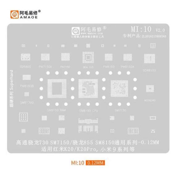 PLAT BGA AMAOE MI10 SUPPORT SM7150,SM8150,PM8150,PM7150,WCD9340