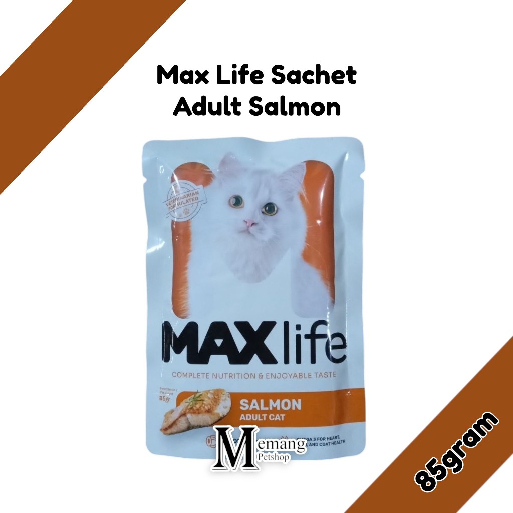 Max Life Cat Pouch 85gram Adult Salmon - Makanan Kucing MaxLife Sachet - Cat Food