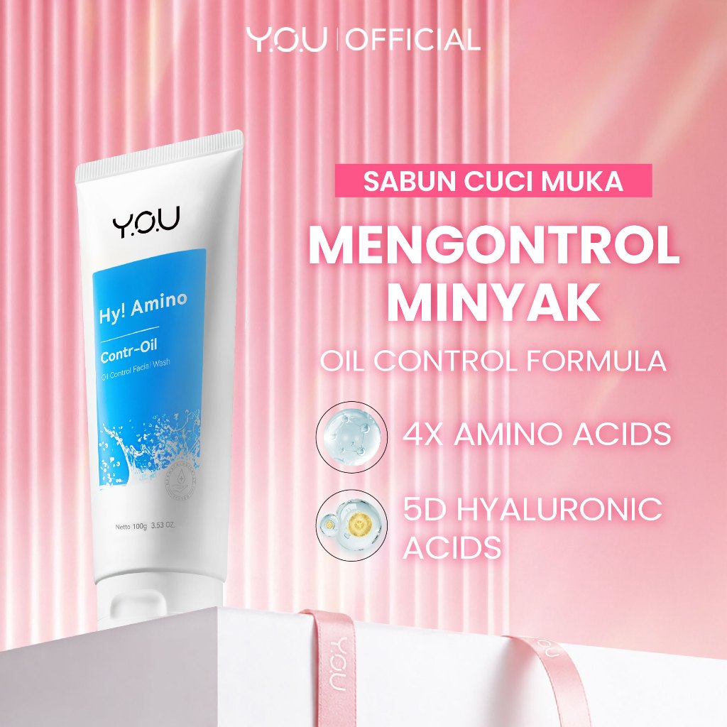YOU Hy Amino Contr-Oil Oil Control Facial Wash 100gr Kulit Berminyak Glycolic Acid